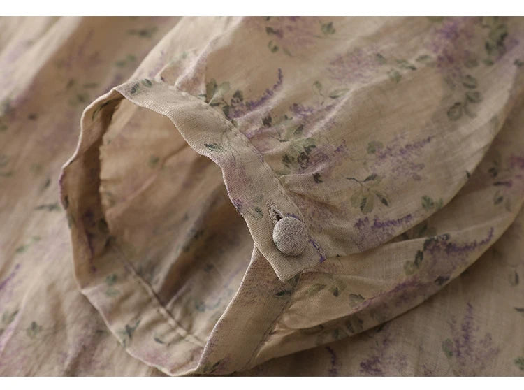 Blusas de estilo chino para mujer, de lino y algodón, de manga corta, holgadas y estampadas, ropa vintage para mujer, de verano, nuevas.