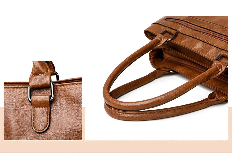 Elegant Handbag For Women High Quality Leather Top Handle Bags Purse Ladies Shoulder Crossbody Bag Casual Tote Bolso Marca Lujo