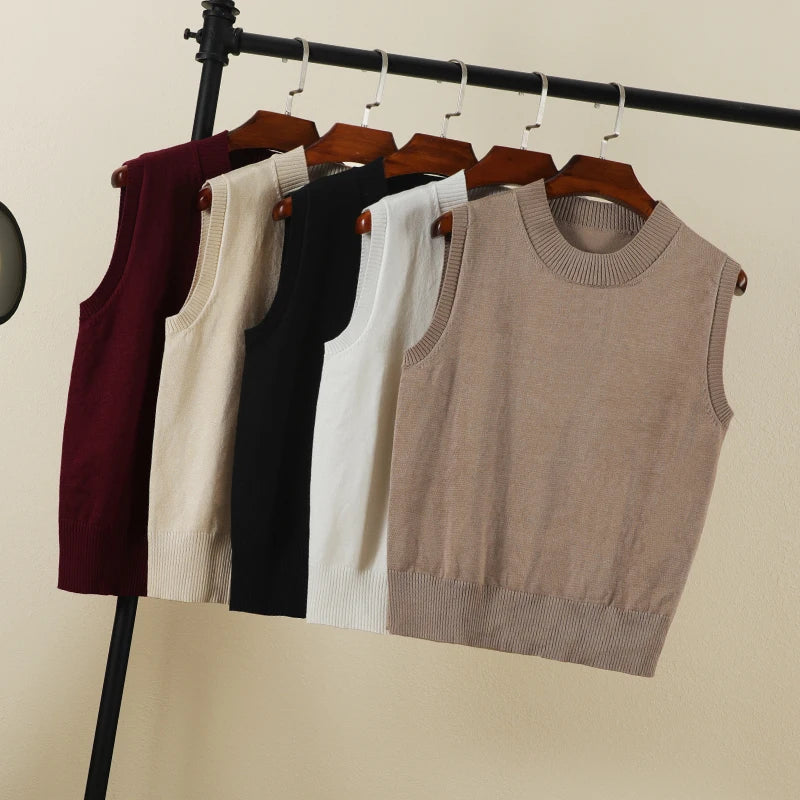 Tops Female Vest Clothing Blouse Preppy Style Aesthetic Sweater Sweaters Pullover Women Women's Warm Korean Padded Woman Knitted