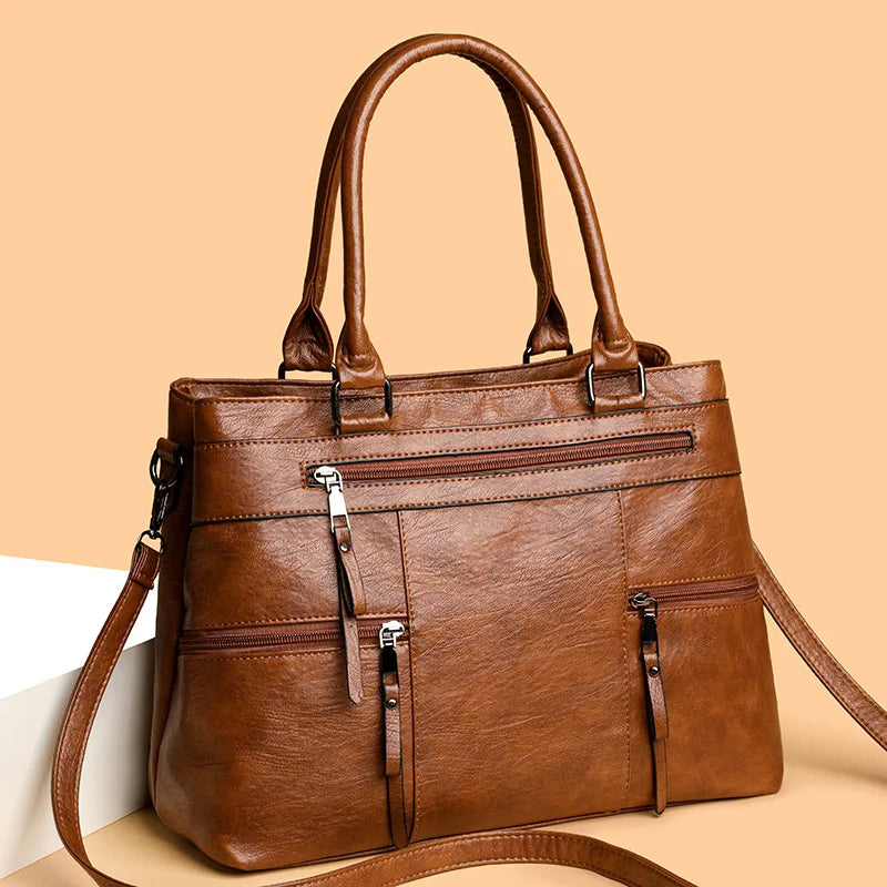 Elegant Handbag For Women High Quality Leather Top Handle Bags Purse Ladies Shoulder Crossbody Bag Casual Tote Bolso Marca Lujo