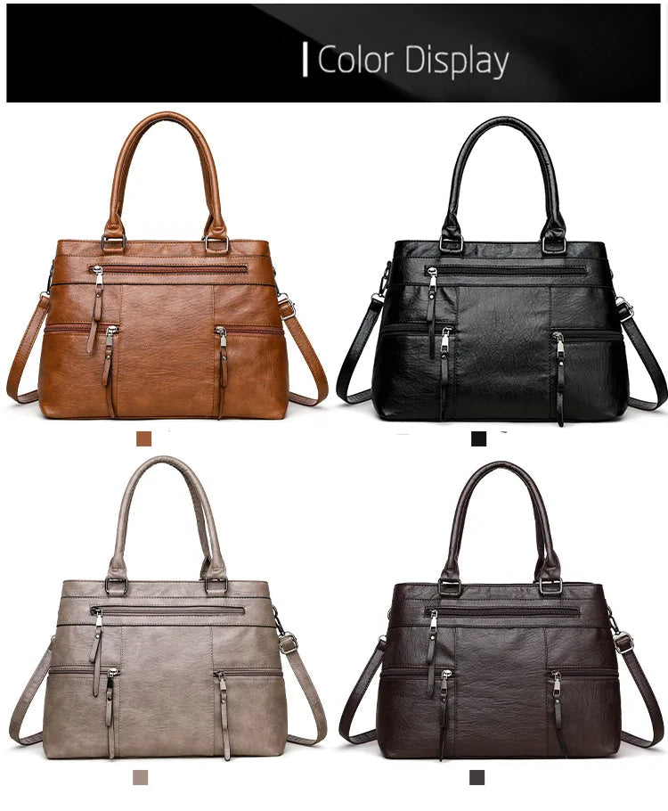 Elegant Handbag For Women High Quality Leather Top Handle Bags Purse Ladies Shoulder Crossbody Bag Casual Tote Bolso Marca Lujo