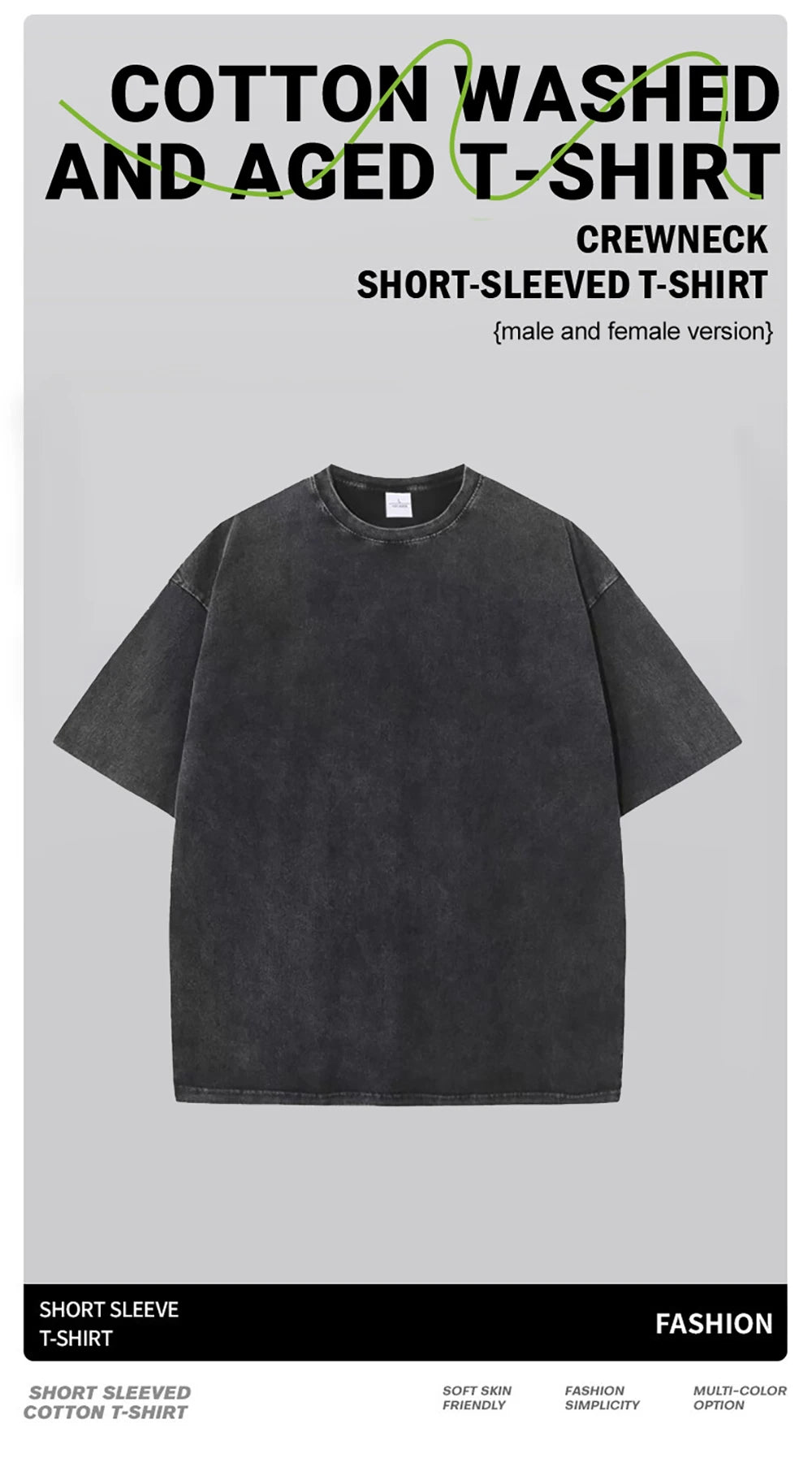 Women Casual Cotton Washed T-Shirt Wonderful Night Skeleton Butterfly Wave Printing Tops Fashion Oversize Street Female Clothing