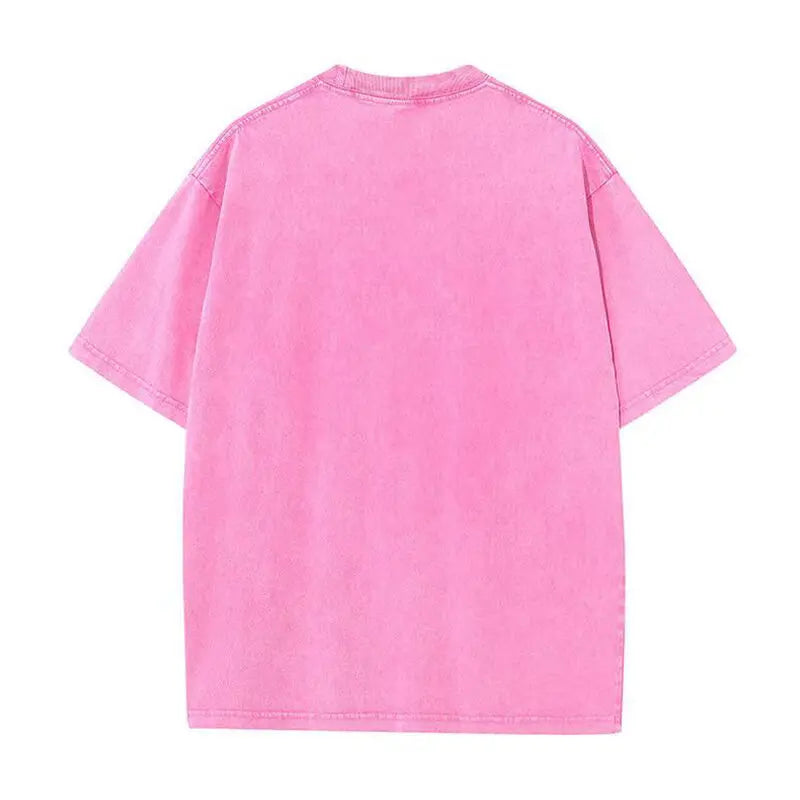 Women Casual Cotton Washed T-Shirt Wonderful Night Skeleton Butterfly Wave Printing Tops Fashion Oversize Street Female Clothing