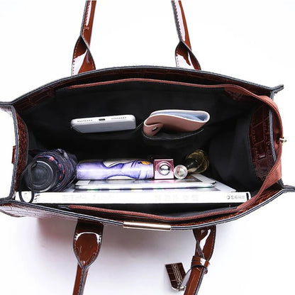 Bolso de mano con asa y estampado de cocodrilo para mujer, de piel sintética, de gran capacidad, bandolera de marca, para invierno, nuevo