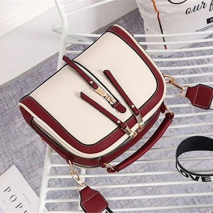Bolsos de hombro de moda para mujer, de piel sintética, tipo bandolera, pequeños, con correa ancha