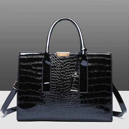 Bolso de mano con asa y estampado de cocodrilo para mujer, de piel sintética, de gran capacidad, bandolera de marca, para invierno, nuevo