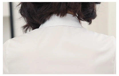Fashion Woman Blouses 2024 V-neck Short Sleeve Solid Work Shirts Tops Pretty and Cheap Women's Blouse OL Elegant Female clothing