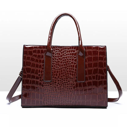 Bolso de mano con asa y estampado de cocodrilo para mujer, de piel sintética, de gran capacidad, bandolera de marca, para invierno, nuevo