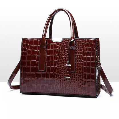 Bolso de mano con asa y estampado de cocodrilo para mujer, de piel sintética, de gran capacidad, bandolera de marca, para invierno, nuevo