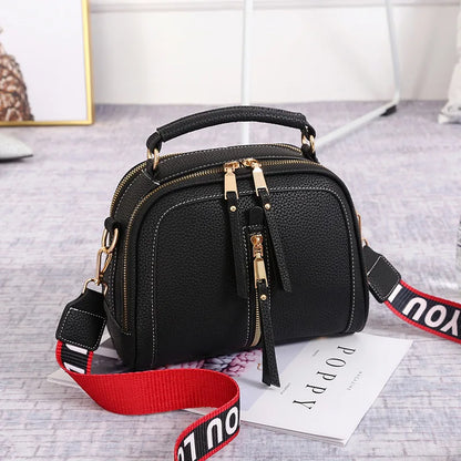 Bolsos de hombro de moda para mujer, de piel sintética, tipo bandolera, pequeños, con correa ancha