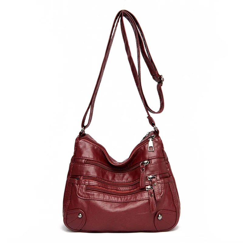 Bolso de hombro para mujer, de PU, versátil, de doble capa, gran capacidad, sencillo, estilo retro, con herrajes de alta calidad, bandolera para mujer.