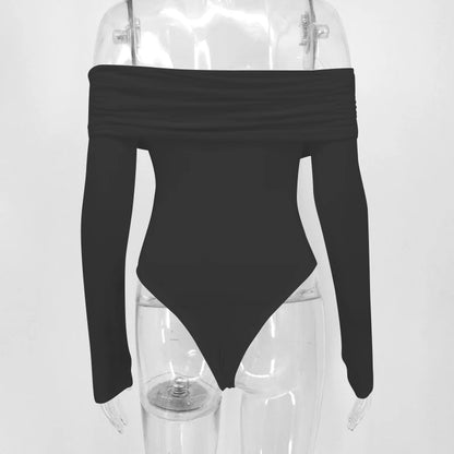 Body sexy rojo de primavera para mujer, con espalda descubierta, corsé liso, ajustado, cruzado, de manga larga, informal, de punto