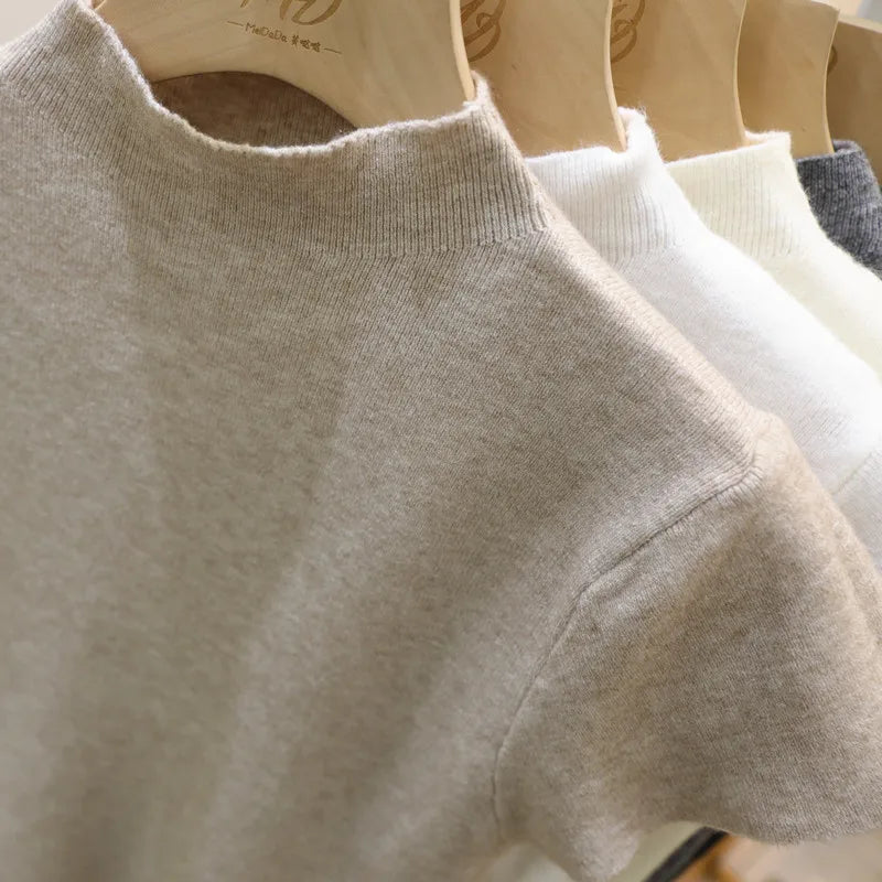 Camiseta de manga corta para mujer, top ajustado, cuello redondo, de punto, estilo urbano, estilo deportivo, Y2K 2025