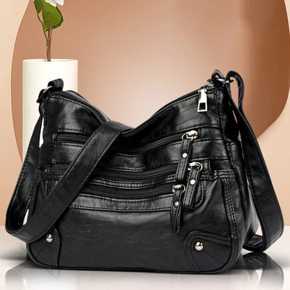 Bolso de hombro para mujer, de PU, versátil, de doble capa, gran capacidad, sencillo, estilo retro, con herrajes de alta calidad, bandolera para mujer.