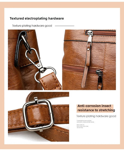 Elegant Handbag For Women High Quality Leather Top Handle Bags Purse Ladies Shoulder Crossbody Bag Casual Tote Bolso Marca Lujo