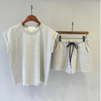Summer Women Clothing Sets Sleeveless Vest+Shorts Two-piece Suit Korean Fashion Female Loose Outfits Ladies Casual Tracksuit