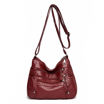 Bolso de hombro para mujer, de PU, versátil, de doble capa, gran capacidad, sencillo, estilo retro, con herrajes de alta calidad, bandolera para mujer.