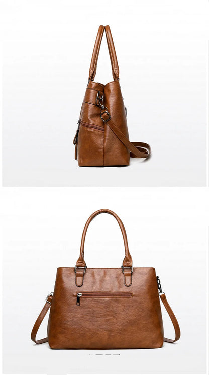 Elegant Handbag For Women High Quality Leather Top Handle Bags Purse Ladies Shoulder Crossbody Bag Casual Tote Bolso Marca Lujo