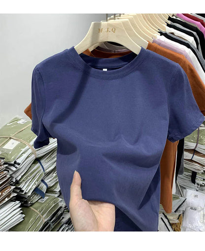 Women T Shirt Girls T-Shirt Woman Clothes Tops  Tshirt Female Short Sleeve Spring Tee Sexy Y2k Top White