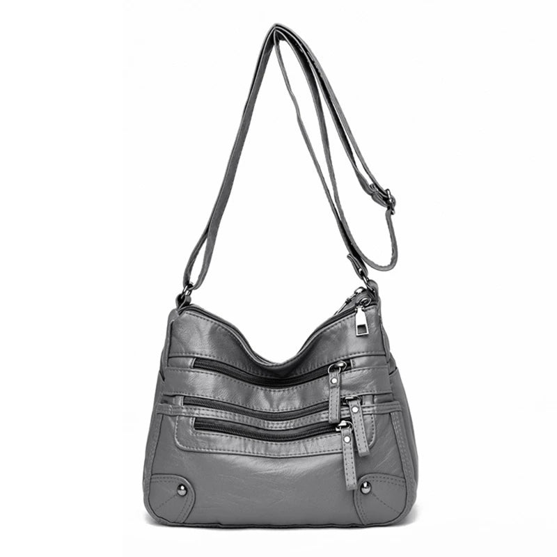 Bolso de hombro para mujer, de PU, versátil, de doble capa, gran capacidad, sencillo, estilo retro, con herrajes de alta calidad, bandolera para mujer.