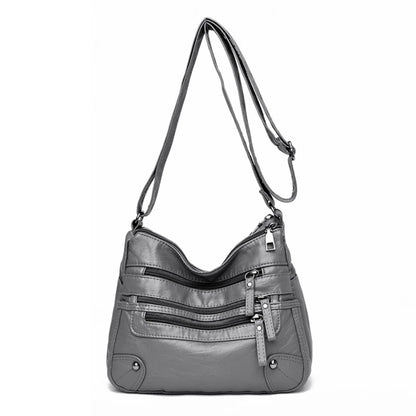 Bolso de hombro para mujer, de PU, versátil, de doble capa, gran capacidad, sencillo, estilo retro, con herrajes de alta calidad, bandolera para mujer.