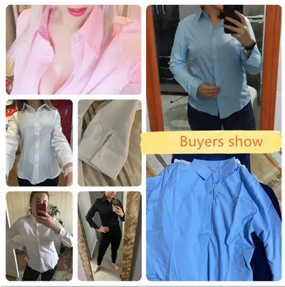 Women Shirts Blouses Women White Shirt Long Sleeve Blouse Female Tops OL Basic Shirt Blouses 2024 Fashion Elegant Woman Clothing