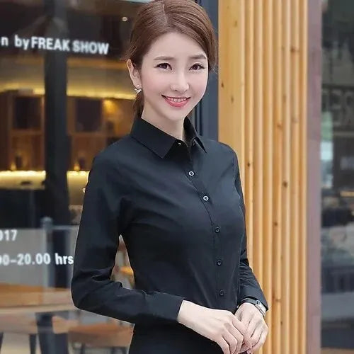 Women Shirts Blouses Women White Shirt Long Sleeve Blouse Female Tops OL Basic Shirt Blouses 2024 Fashion Elegant Woman Clothing