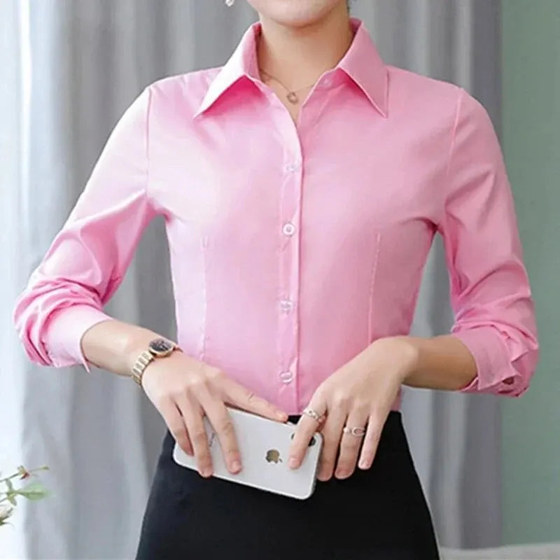 Women Shirts Blouses Women White Shirt Long Sleeve Blouse Female Tops OL Basic Shirt Blouses 2024 Fashion Elegant Woman Clothing