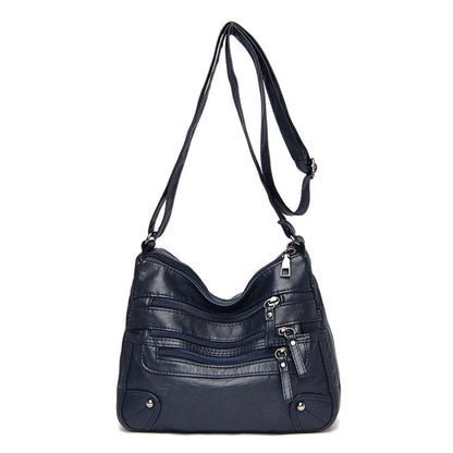Bolso de hombro para mujer, de PU, versátil, de doble capa, gran capacidad, sencillo, estilo retro, con herrajes de alta calidad, bandolera para mujer.
