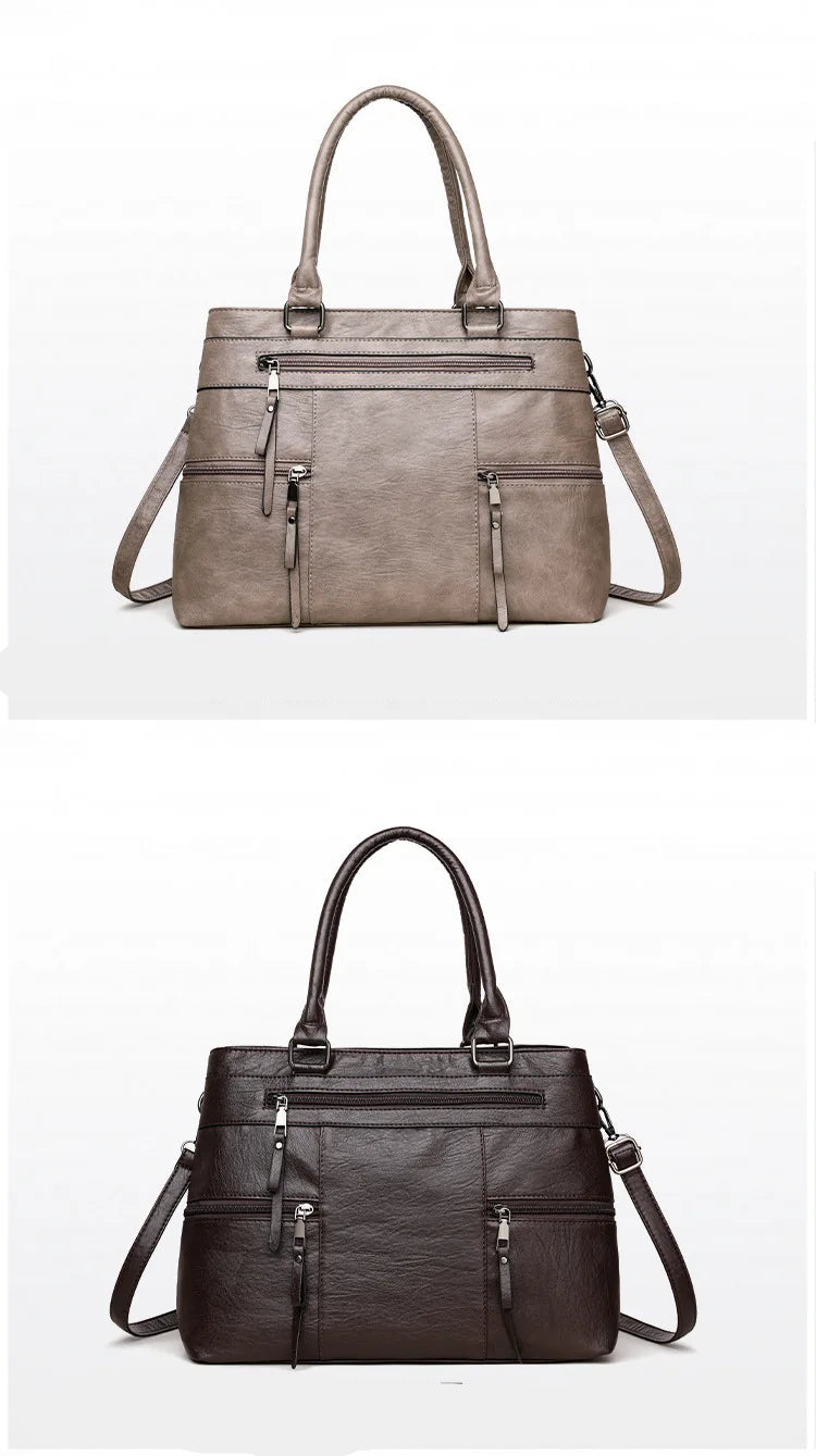 Elegant Handbag For Women High Quality Leather Top Handle Bags Purse Ladies Shoulder Crossbody Bag Casual Tote Bolso Marca Lujo
