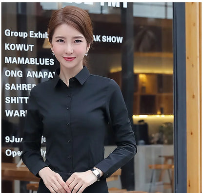 Women Shirts Blouses Women White Shirt Long Sleeve Blouse Female Tops OL Basic Shirt Blouses 2024 Fashion Elegant Woman Clothing