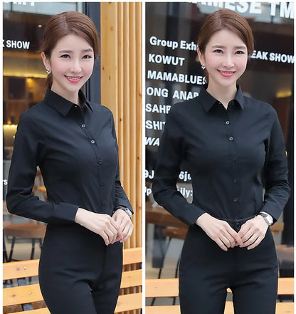Women Shirts Blouses Women White Shirt Long Sleeve Blouse Female Tops OL Basic Shirt Blouses 2024 Fashion Elegant Woman Clothing