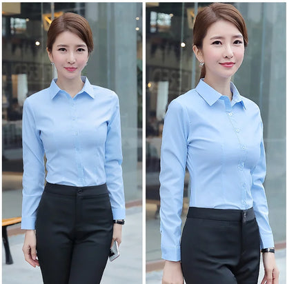Women Shirts Blouses Women White Shirt Long Sleeve Blouse Female Tops OL Basic Shirt Blouses 2024 Fashion Elegant Woman Clothing