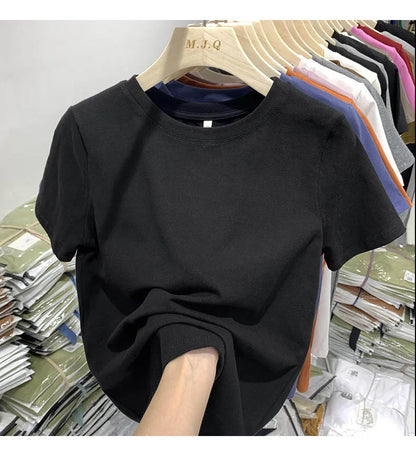 Women T Shirt Girls T-Shirt Woman Clothes Tops  Tshirt Female Short Sleeve Spring Tee Sexy Y2k Top White