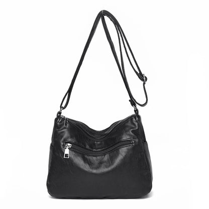 Bolso de hombro para mujer, de PU, versátil, de doble capa, gran capacidad, sencillo, estilo retro, con herrajes de alta calidad, bandolera para mujer.