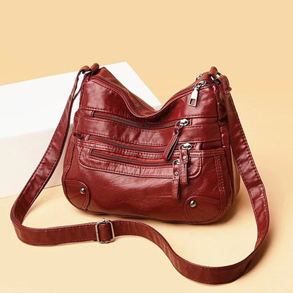 Bolso de hombro para mujer, de PU, versátil, de doble capa, gran capacidad, sencillo, estilo retro, con herrajes de alta calidad, bandolera para mujer.