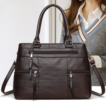 Elegant Handbag For Women High Quality Leather Top Handle Bags Purse Ladies Shoulder Crossbody Bag Casual Tote Bolso Marca Lujo