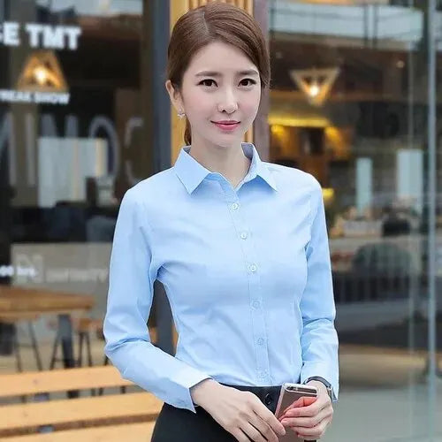 Women Shirts Blouses Women White Shirt Long Sleeve Blouse Female Tops OL Basic Shirt Blouses 2024 Fashion Elegant Woman Clothing