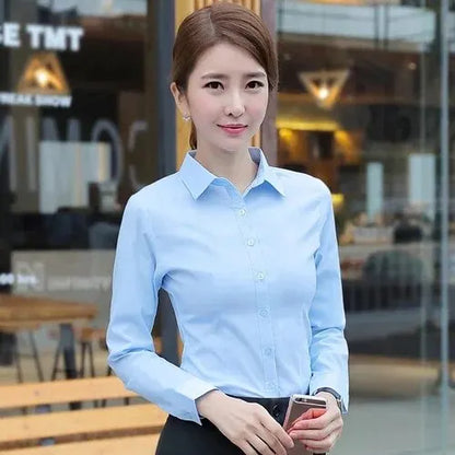 Women Shirts Blouses Women White Shirt Long Sleeve Blouse Female Tops OL Basic Shirt Blouses 2024 Fashion Elegant Woman Clothing