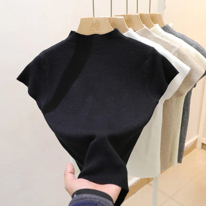 Camiseta de manga corta para mujer, top ajustado, cuello redondo, de punto, estilo urbano, estilo deportivo, Y2K 2025