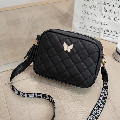 Bolsos de hombro de moda para mujer, de piel sintética, tipo bandolera, pequeños, con correa ancha