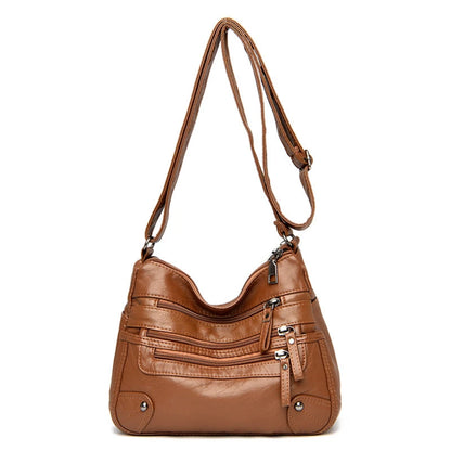 Bolso de hombro para mujer, de PU, versátil, de doble capa, gran capacidad, sencillo, estilo retro, con herrajes de alta calidad, bandolera para mujer.