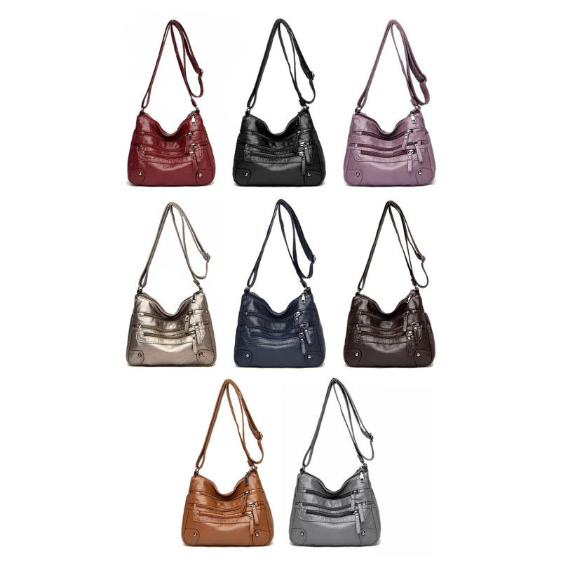 Bolso de hombro para mujer, de PU, versátil, de doble capa, gran capacidad, sencillo, estilo retro, con herrajes de alta calidad, bandolera para mujer.
