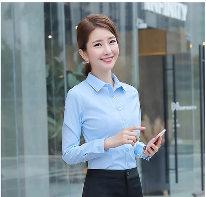 Women Shirts Blouses Women White Shirt Long Sleeve Blouse Female Tops OL Basic Shirt Blouses 2024 Fashion Elegant Woman Clothing