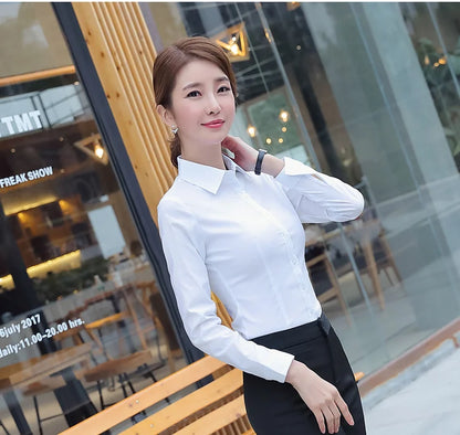 Women Shirts Blouses Women White Shirt Long Sleeve Blouse Female Tops OL Basic Shirt Blouses 2024 Fashion Elegant Woman Clothing