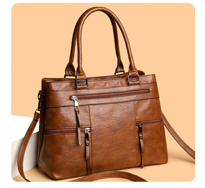 Elegant Handbag For Women High Quality Leather Top Handle Bags Purse Ladies Shoulder Crossbody Bag Casual Tote Bolso Marca Lujo