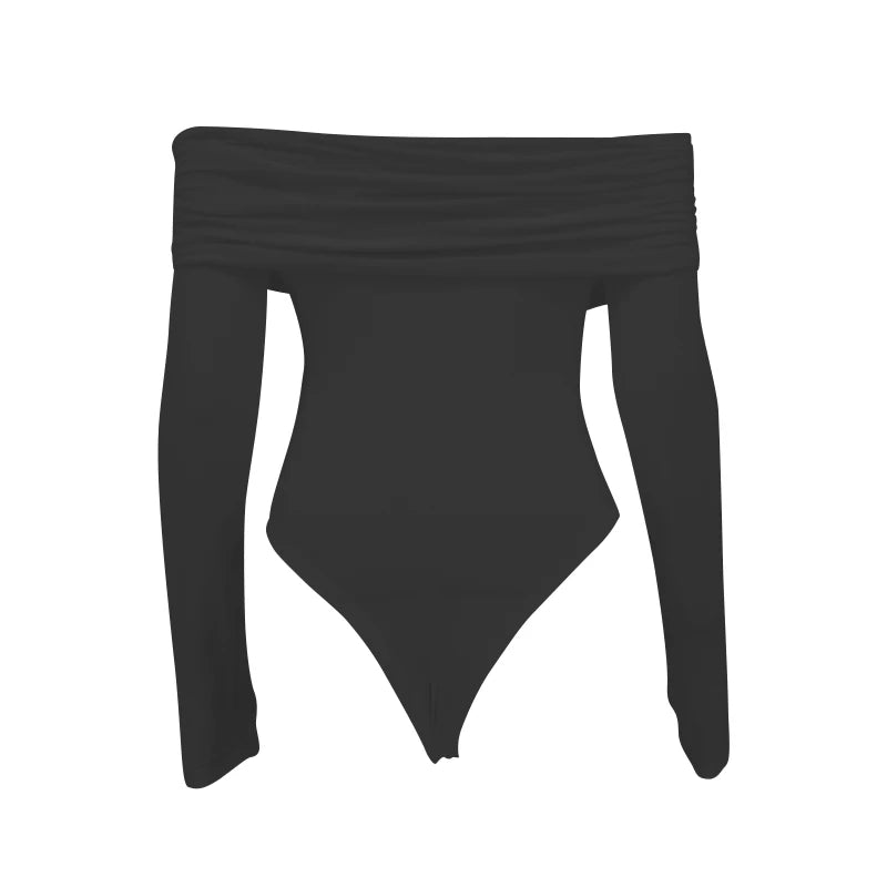 Body sexy rojo de primavera para mujer, con espalda descubierta, corsé liso, ajustado, cruzado, de manga larga, informal, de punto