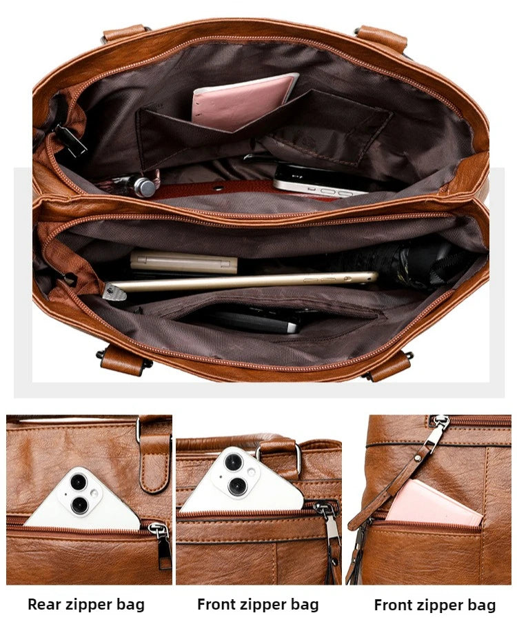 Elegant Handbag For Women High Quality Leather Top Handle Bags Purse Ladies Shoulder Crossbody Bag Casual Tote Bolso Marca Lujo