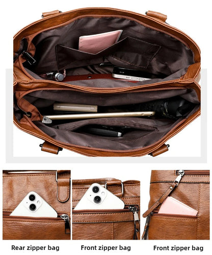 Elegant Handbag For Women High Quality Leather Top Handle Bags Purse Ladies Shoulder Crossbody Bag Casual Tote Bolso Marca Lujo