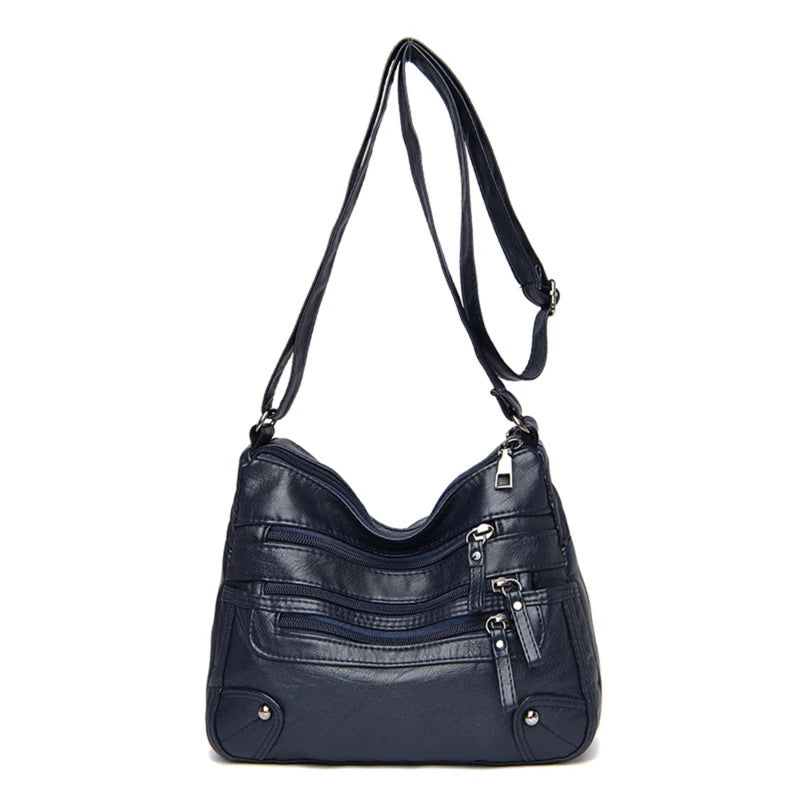 Bolso de hombro para mujer, de PU, versátil, de doble capa, gran capacidad, sencillo, estilo retro, con herrajes de alta calidad, bandolera para mujer.